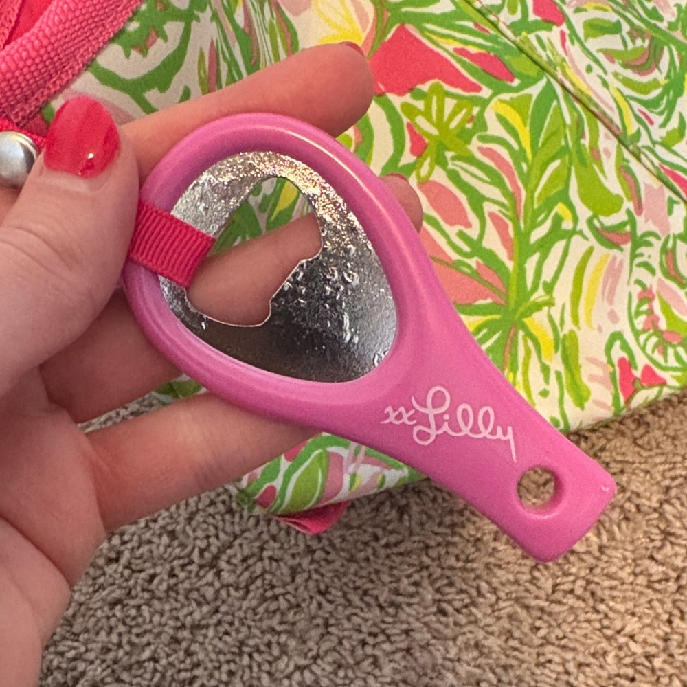 Lily Pulitzer Pink and Green Collapsable Cooler Tote - Picture 12 of 12